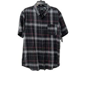 NWT Ezekiel Size Men's Large Shuffle SS Woven Plaid Button Down Shirt MSRP $60